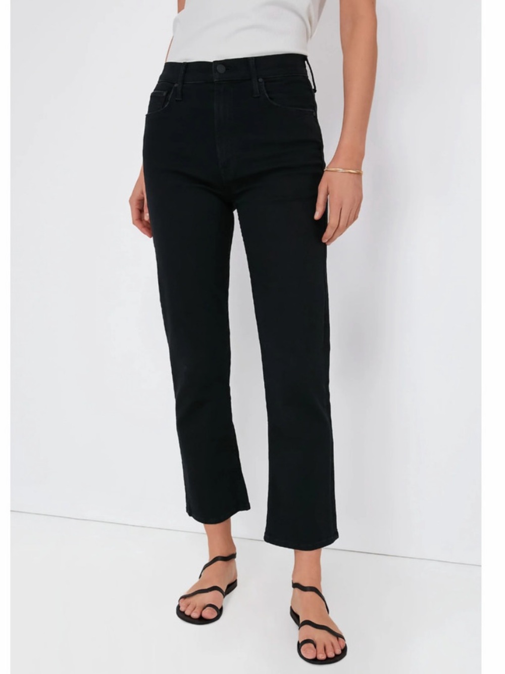 MOTHER Black Not Guilty High Waisted Rider Ankle Jeans Size 25